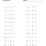 Free Printable Simple Addition Worksheet For First Grade   Free Printable First Grade Worksheets