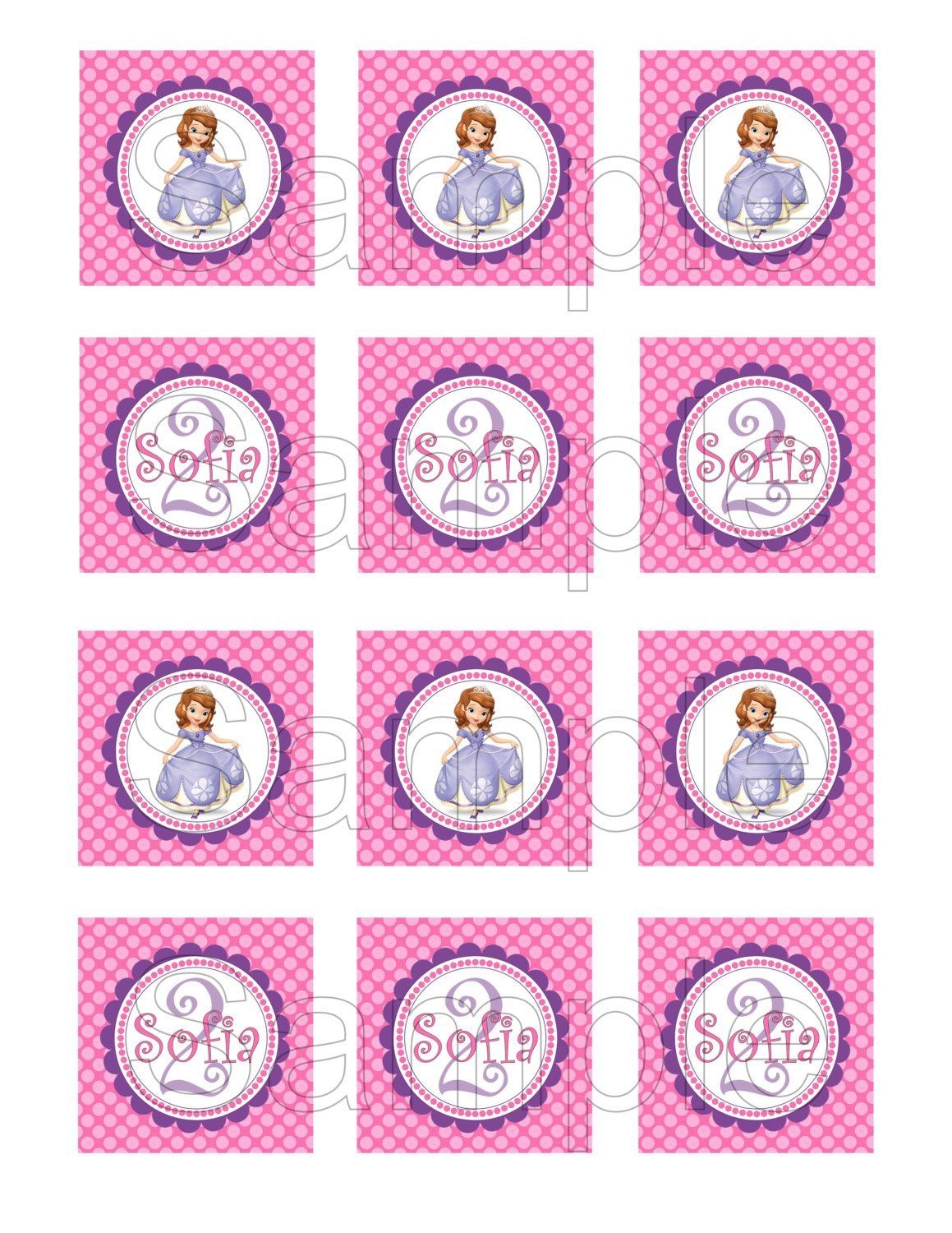 Free Printable Sofia The First Birthday Invitations. Printable - Free Printable Sofia Cupcake Toppers