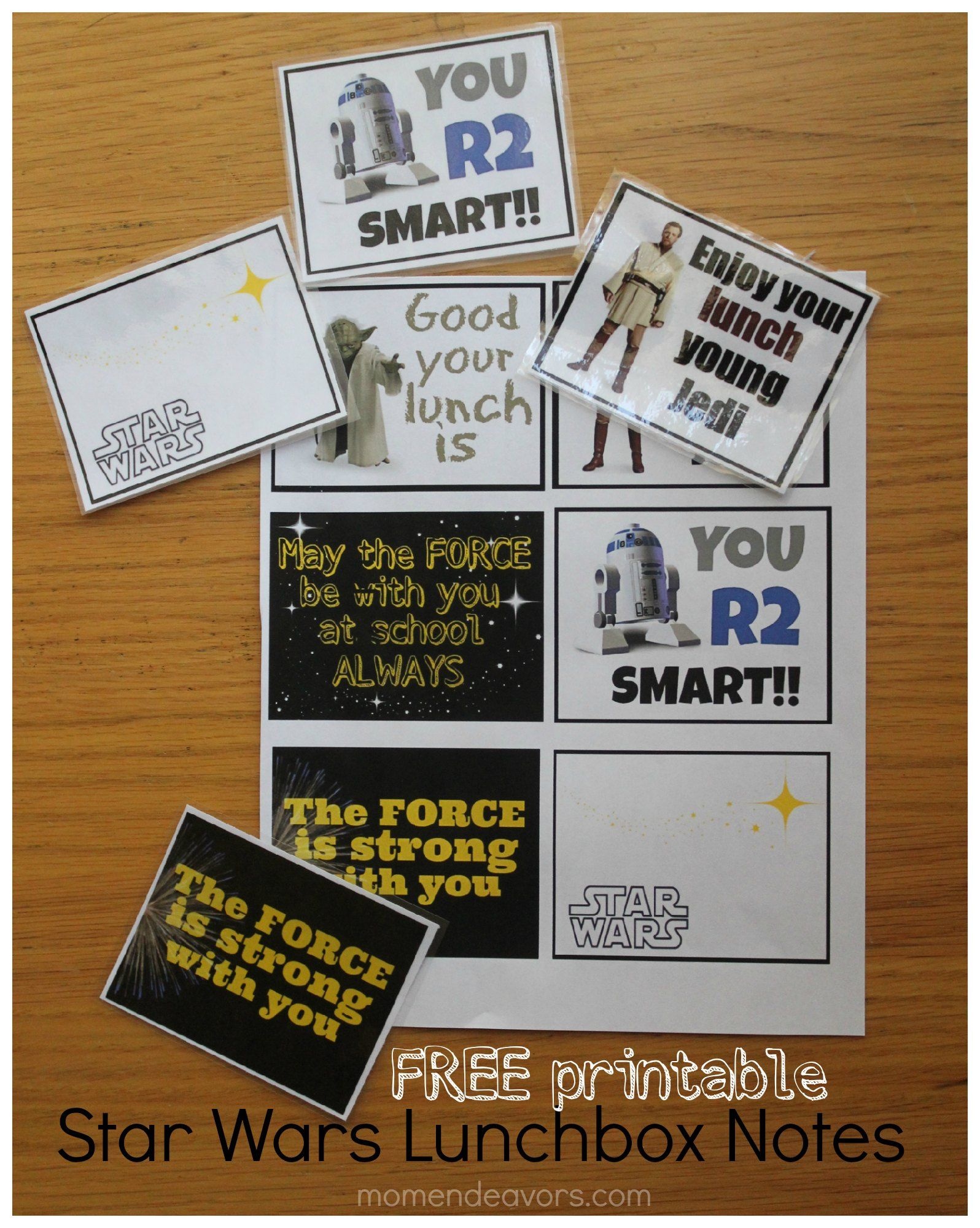 Free Printable Star Wars Lunchbox Notes. Perfect For Your Little - May The Force Be With You Free Printable