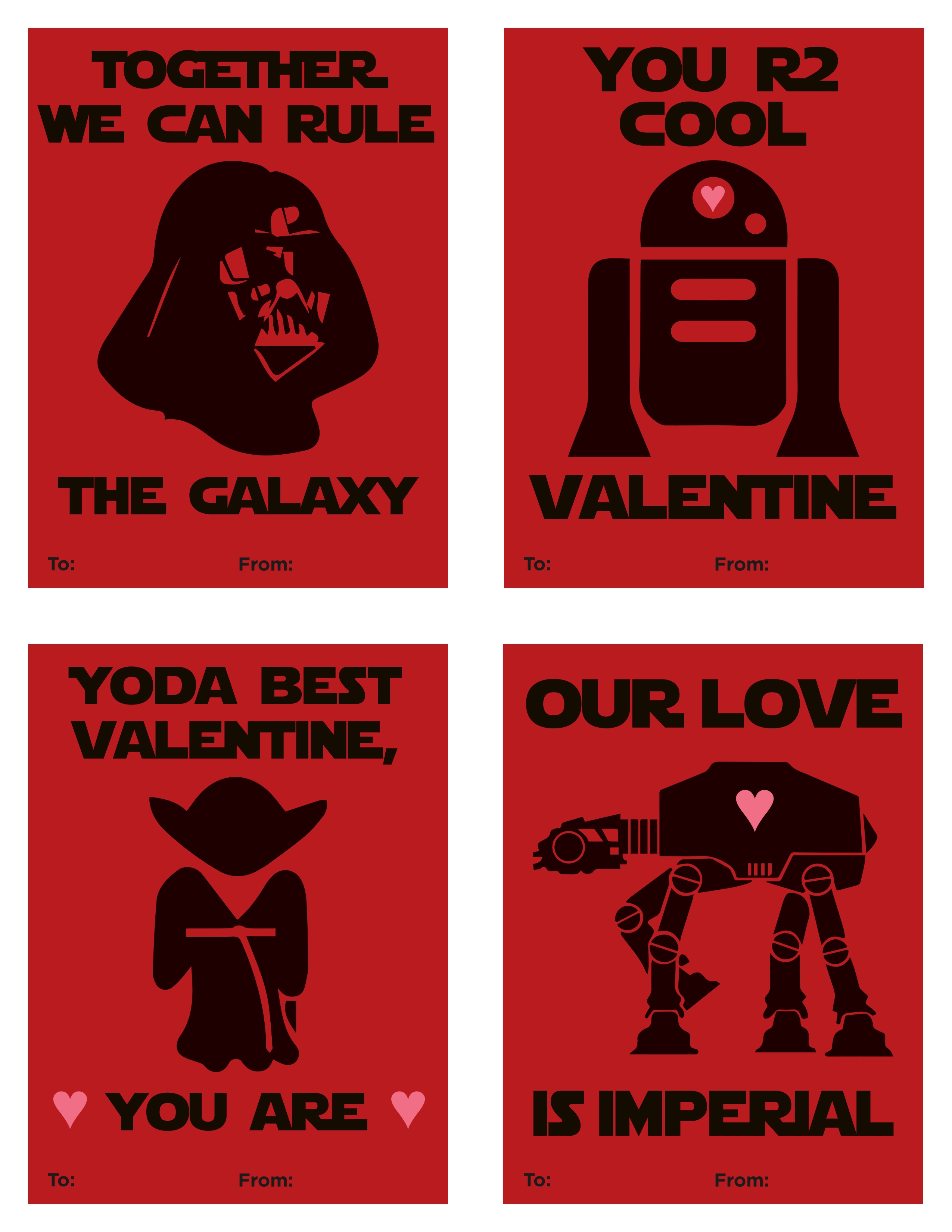Free Printable Star Wars Valentines – Valentine&amp;#039;s Day 2016 - Star Wars Printable Cards Free