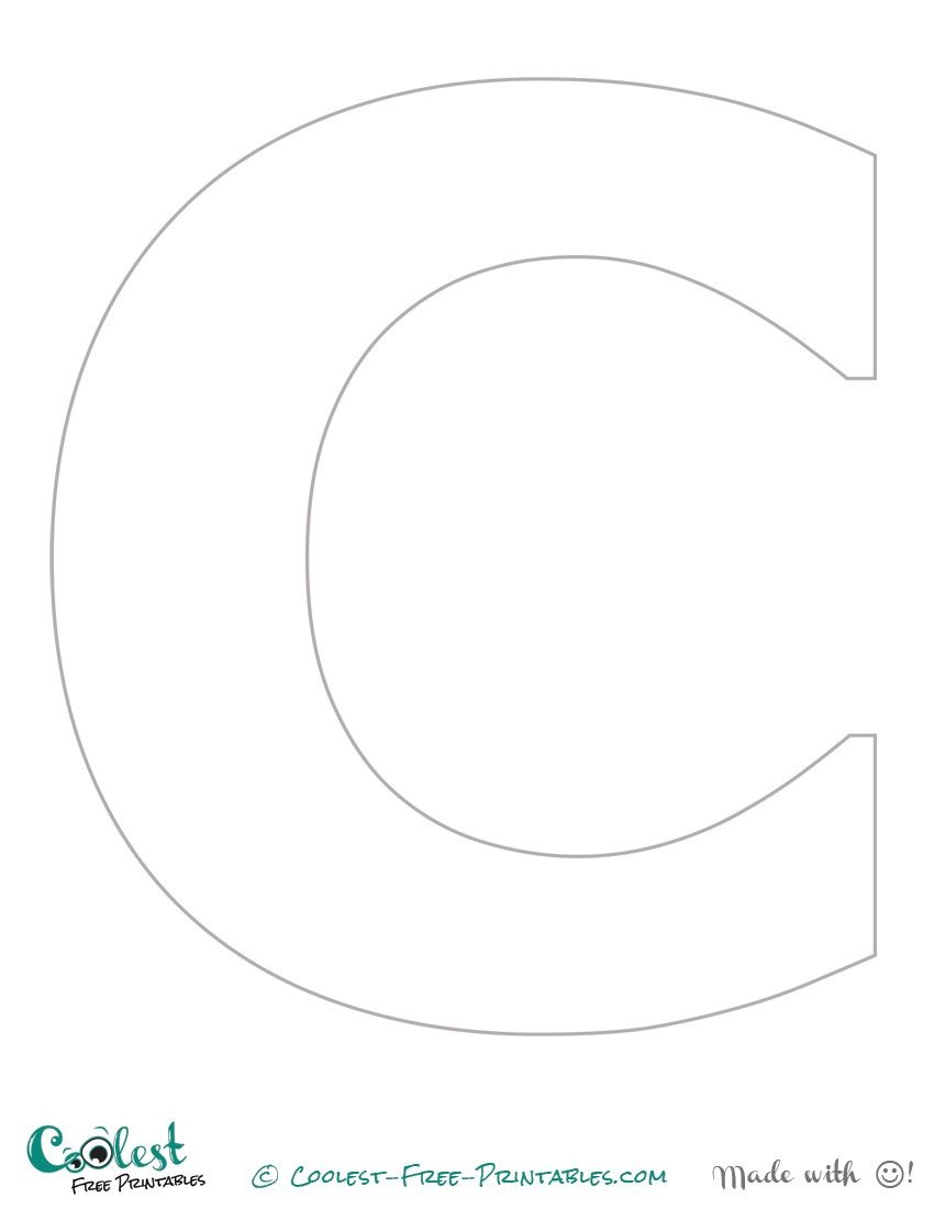 Free Printable Stencil Letters - The Letter &amp;quot;c&amp;quot; | Stencil Me - Free Printable Letter Templates