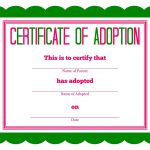 Free Printable Stuffed Animal Adoption Certificate | Free Printables   Fake Adoption Certificate Free Printable