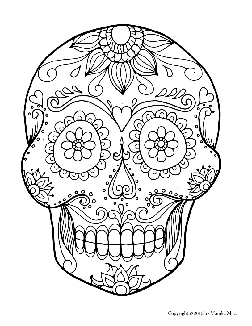 Free Printable Sugar Skull Coloring Pages Free Printable