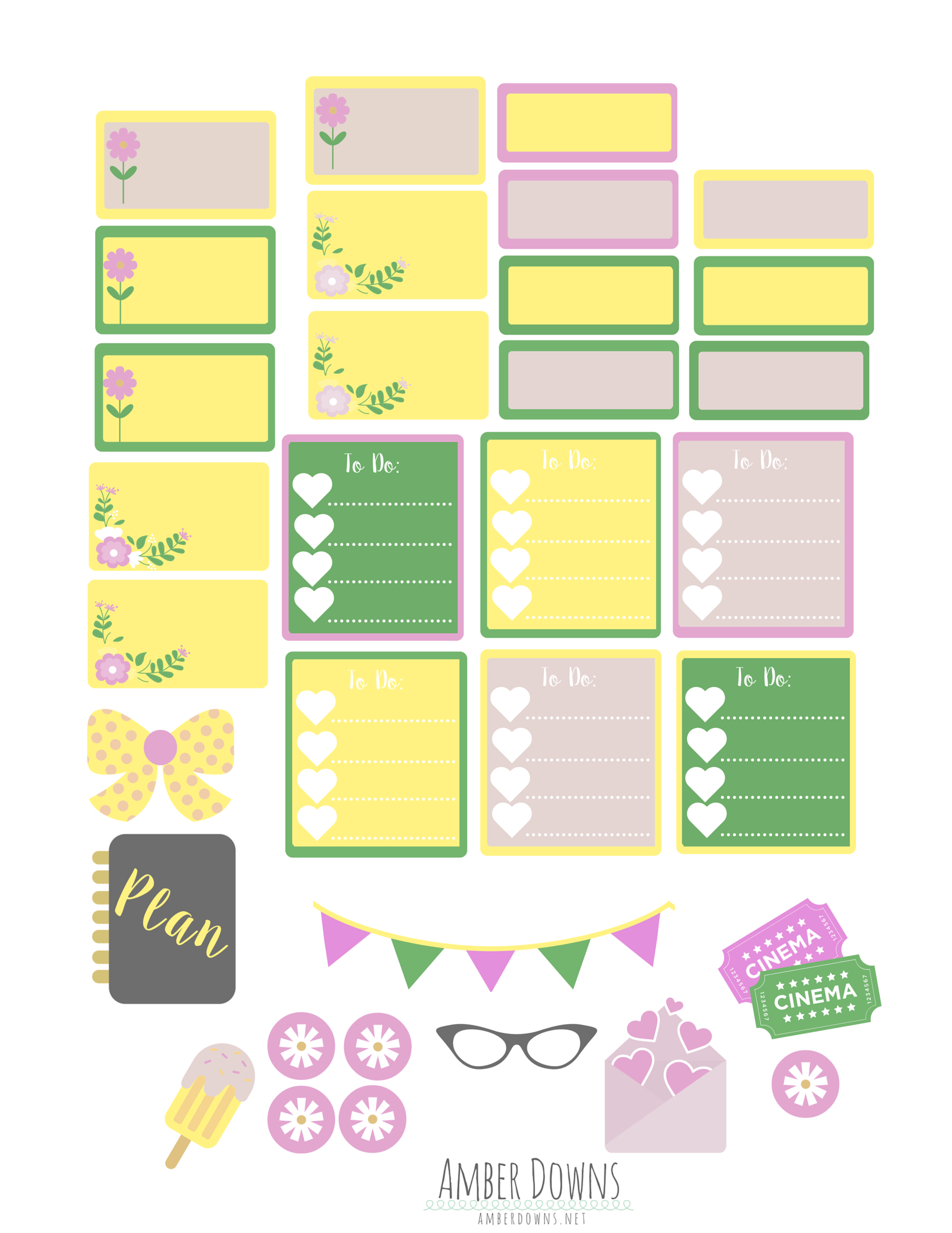 Free Printable Summer Planner Stickers | Amber Downs - Free Printable Summer Pictures