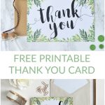Free Printable Thank You Botanical Inspired Card | Wedding   Free Printable Thank You Cards