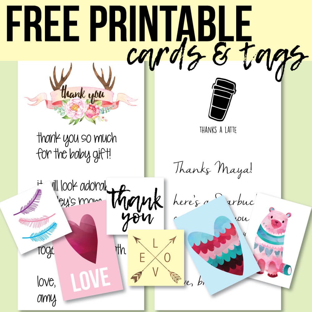 Free Printable Thank You Cards And Tags For Favors And Gifts! - Free Printable Thank You Tags
