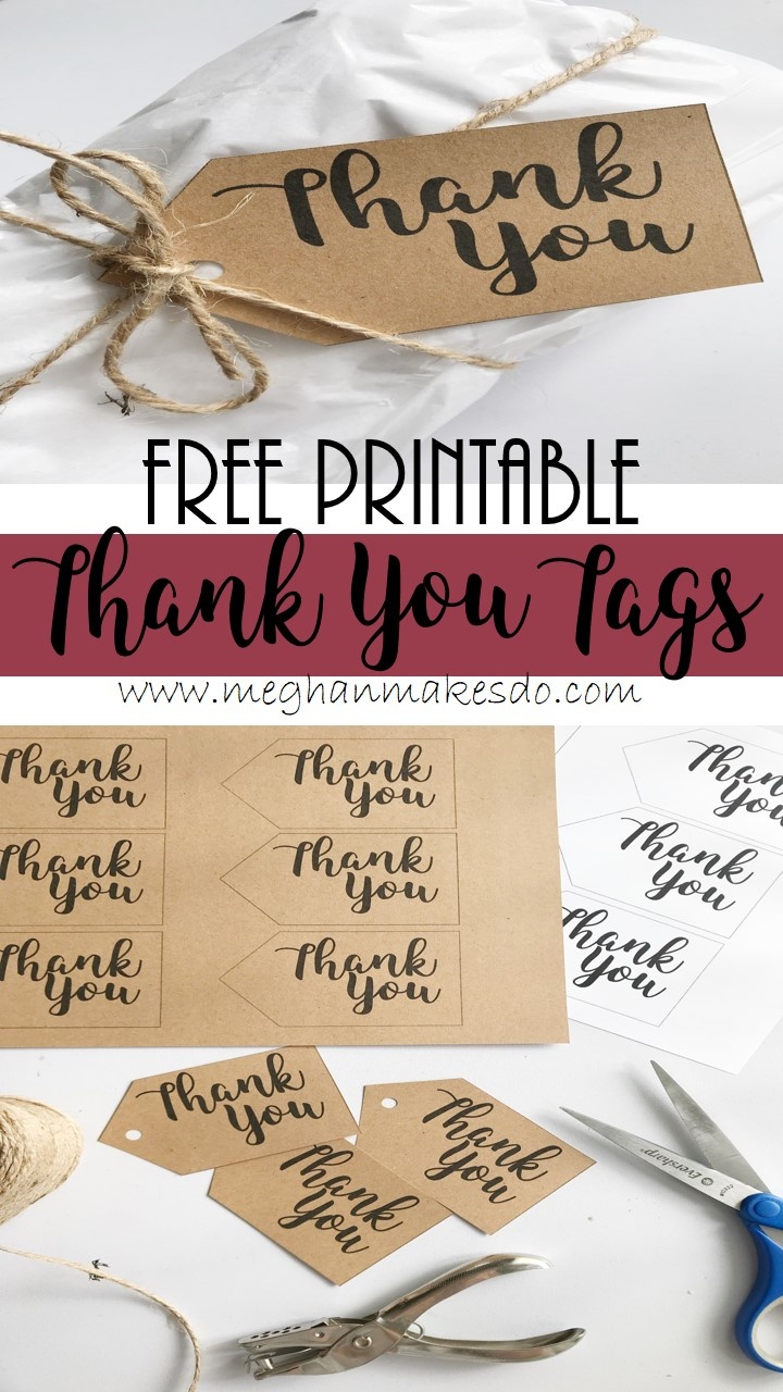 Free Printable Thank You Tags — Meghan Makes Do - Free Printable Thank You