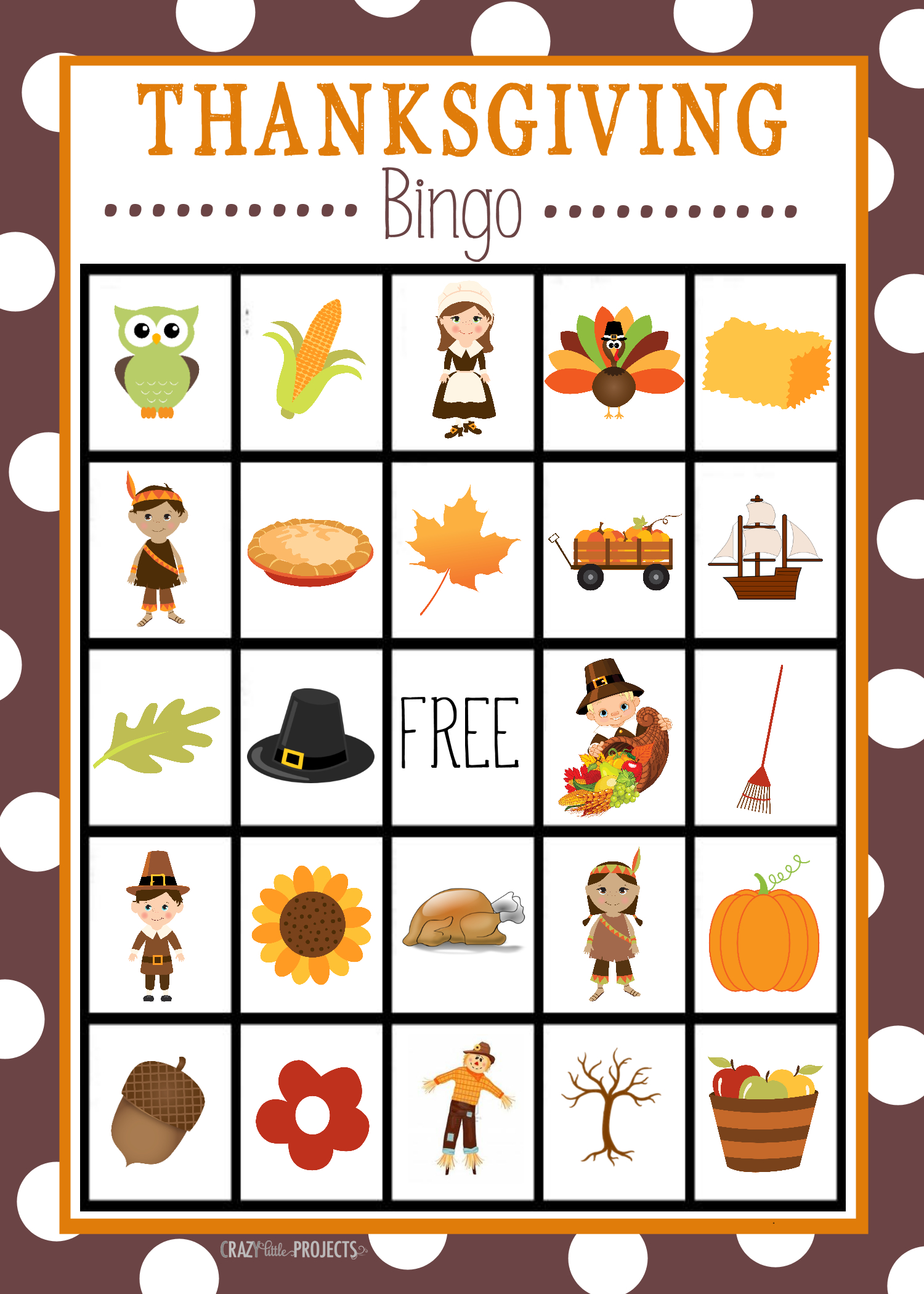 Free Printable Thanksgiving Bingo Game | Craft Time | Thanksgiving - Free Printable Thanksgiving Images