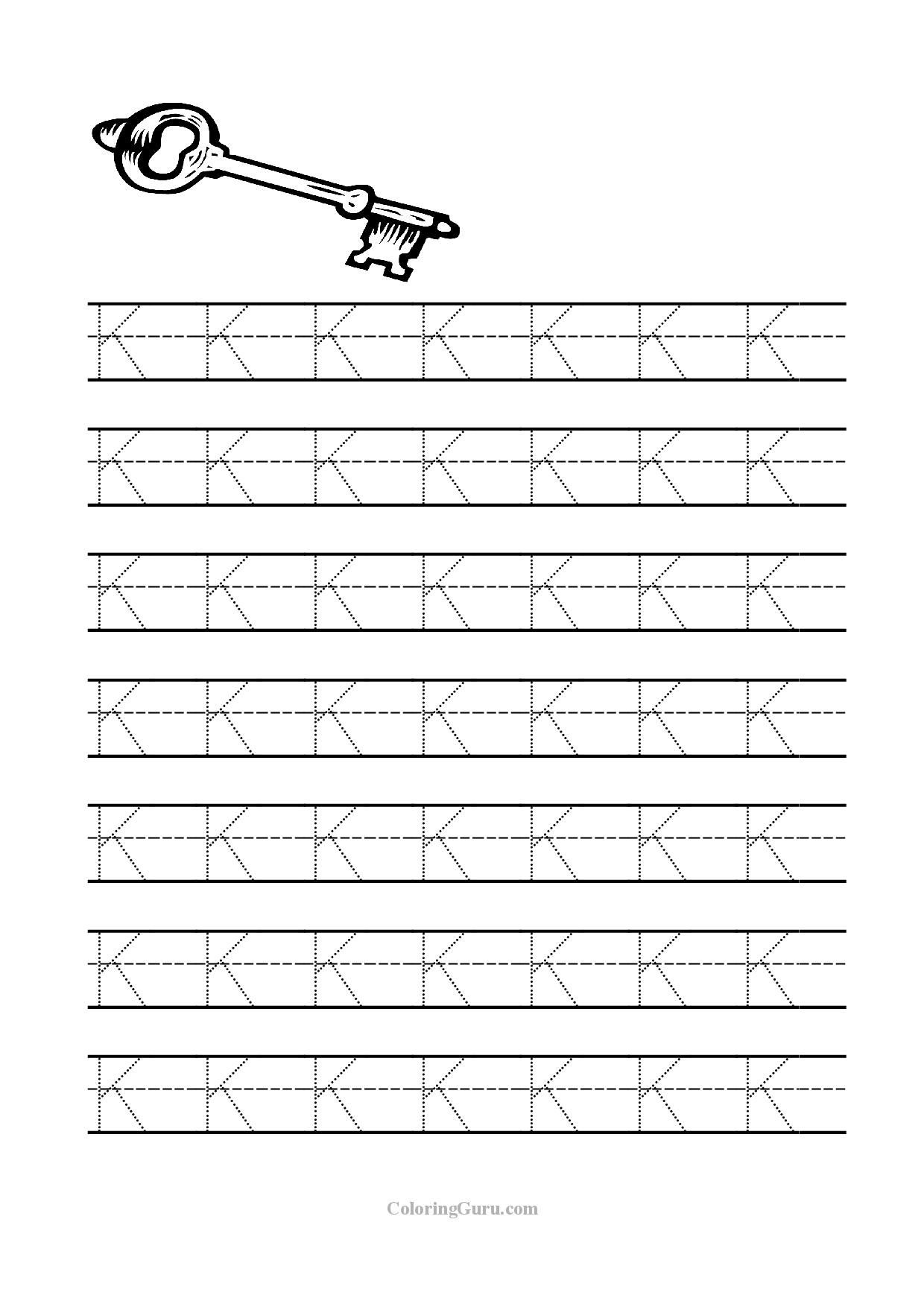 Free Printable Tracing Letter K Worksheets For Preschool | Kids - Free Printable Letter K Worksheets