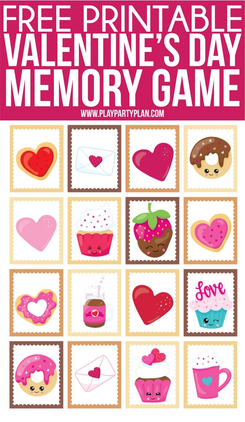 Free Printable Valentine&amp;#039;s Day Memory Games For Kids - Play Party Plan - Free Printable Matching Cards