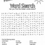 Free Printable Word Search: Picnic Foods   Word Search Free Printable Easy