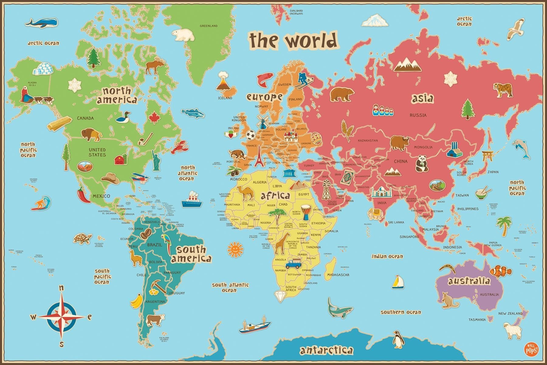 Free Printable World Map For Kids Maps And | Gary&amp;#039;s Scattered Mind - Free Printable Custom Maps