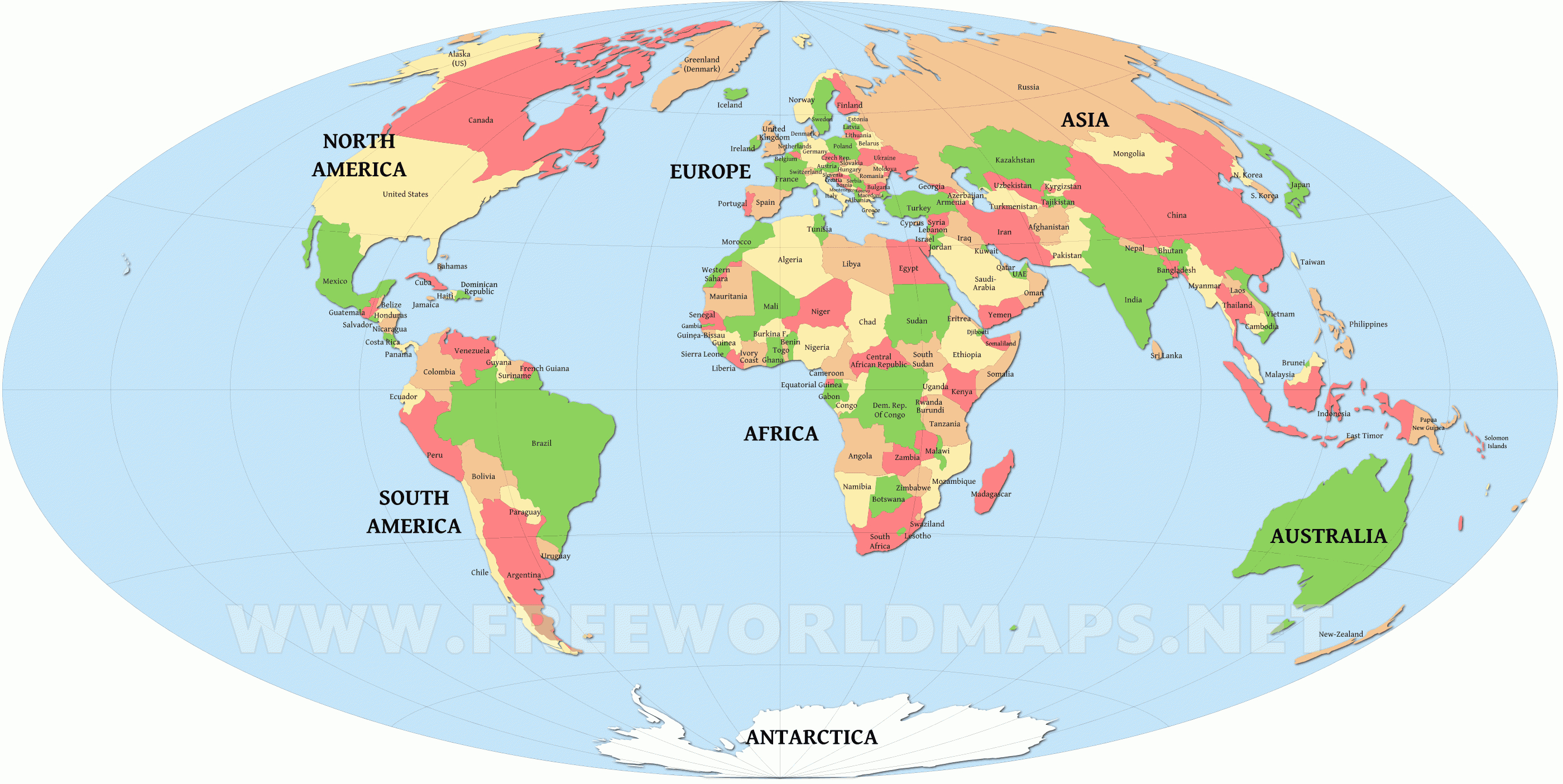 Free Printable World Maps - Free Printable World Map With Countries Labeled