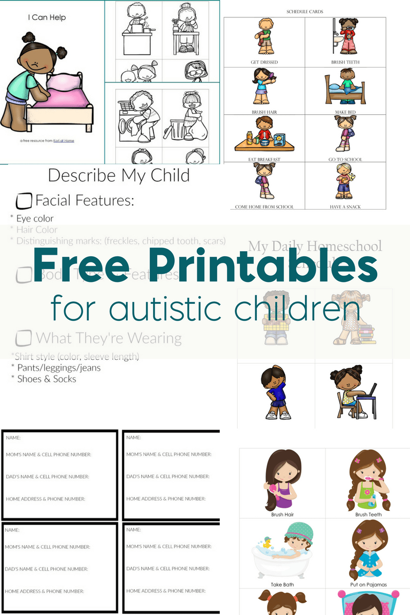 Free Printables For Autistic Children And Their Families Or Caregivers - Free Printable Autism Worksheets