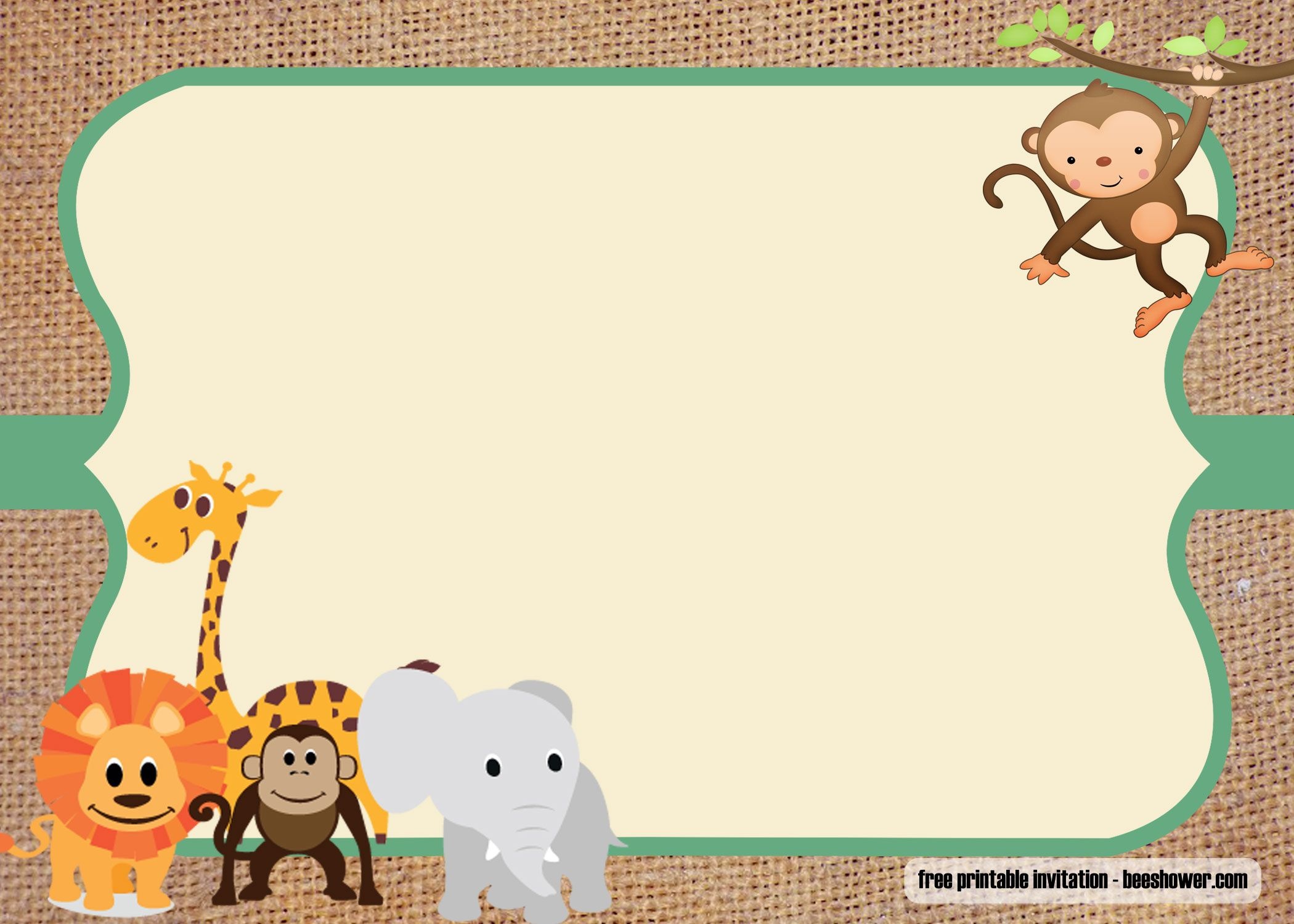 Free Safari Theme Baby Shower Invitations Templates | Free Printable - Free Printable Jungle Safari Baby Shower Invitations
