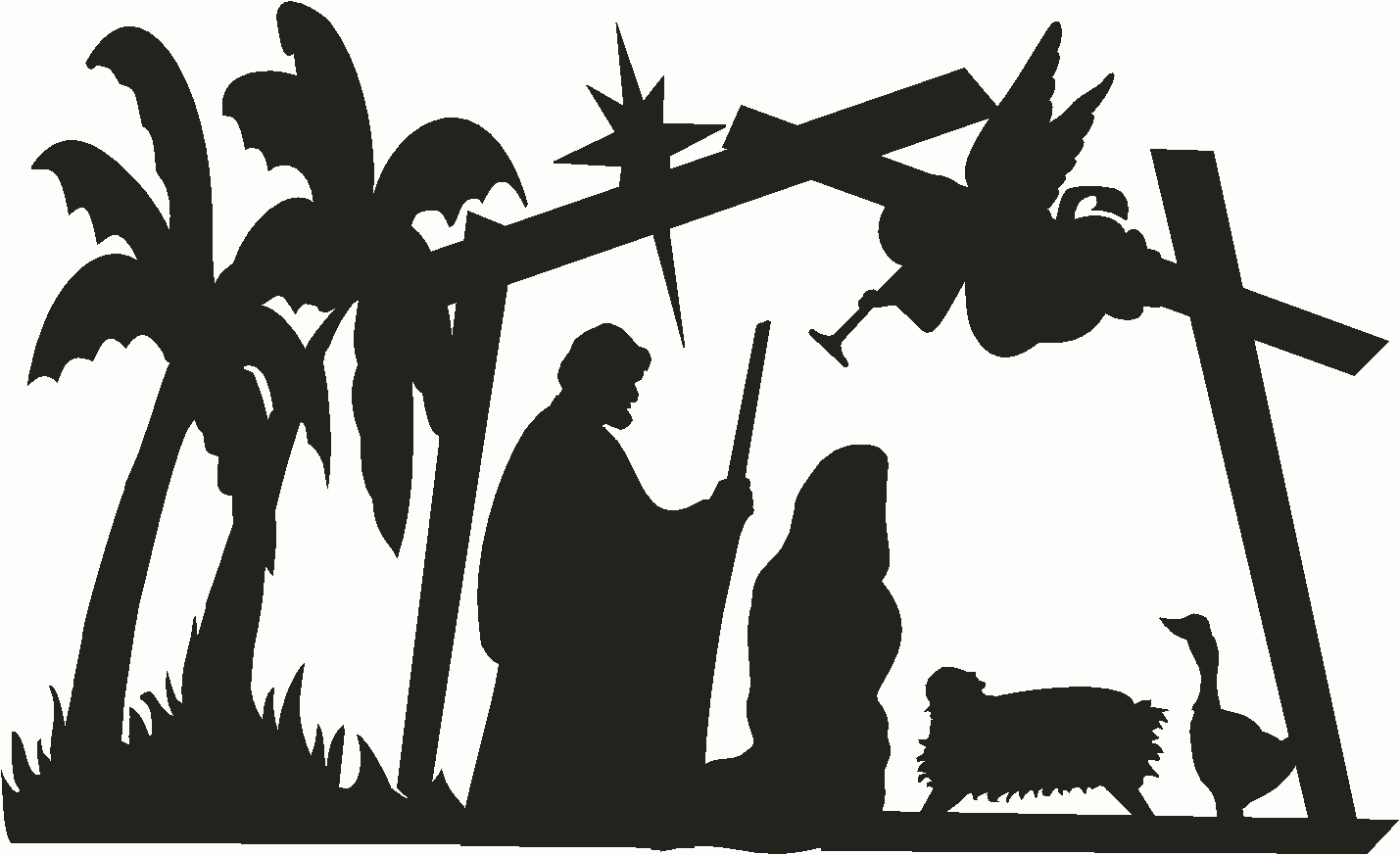 Free Silhoutte Nativity Scene Patterns | Nativity Archway - Free Printable Nativity Silhouette