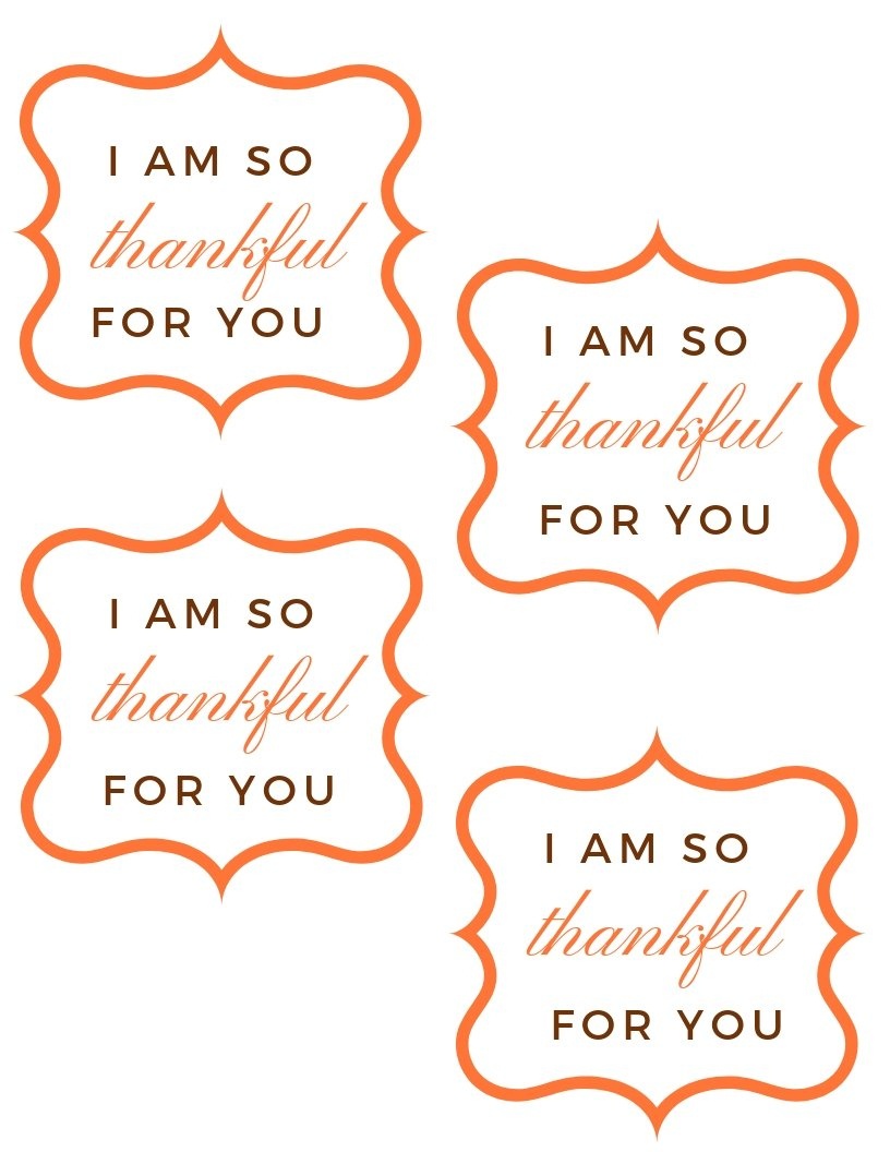 Free &amp;quot;so Thankful For You&amp;quot; Printable Gift Tag For Thanksgiving - Thankful For You Free Printable Tags