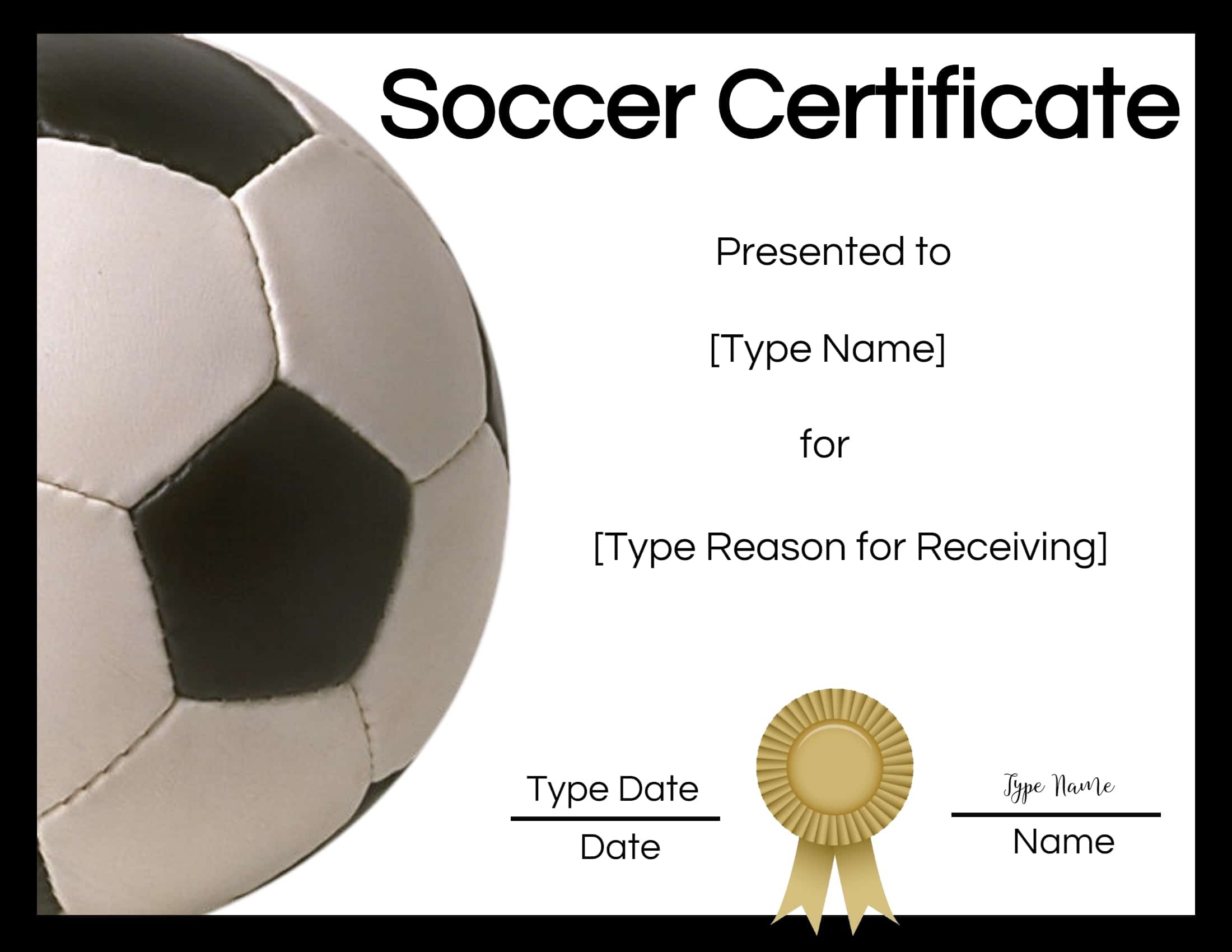 Free Soccer Certificate Maker | Edit Online And Print At Home - Free Printable Soccer Certificate Templates