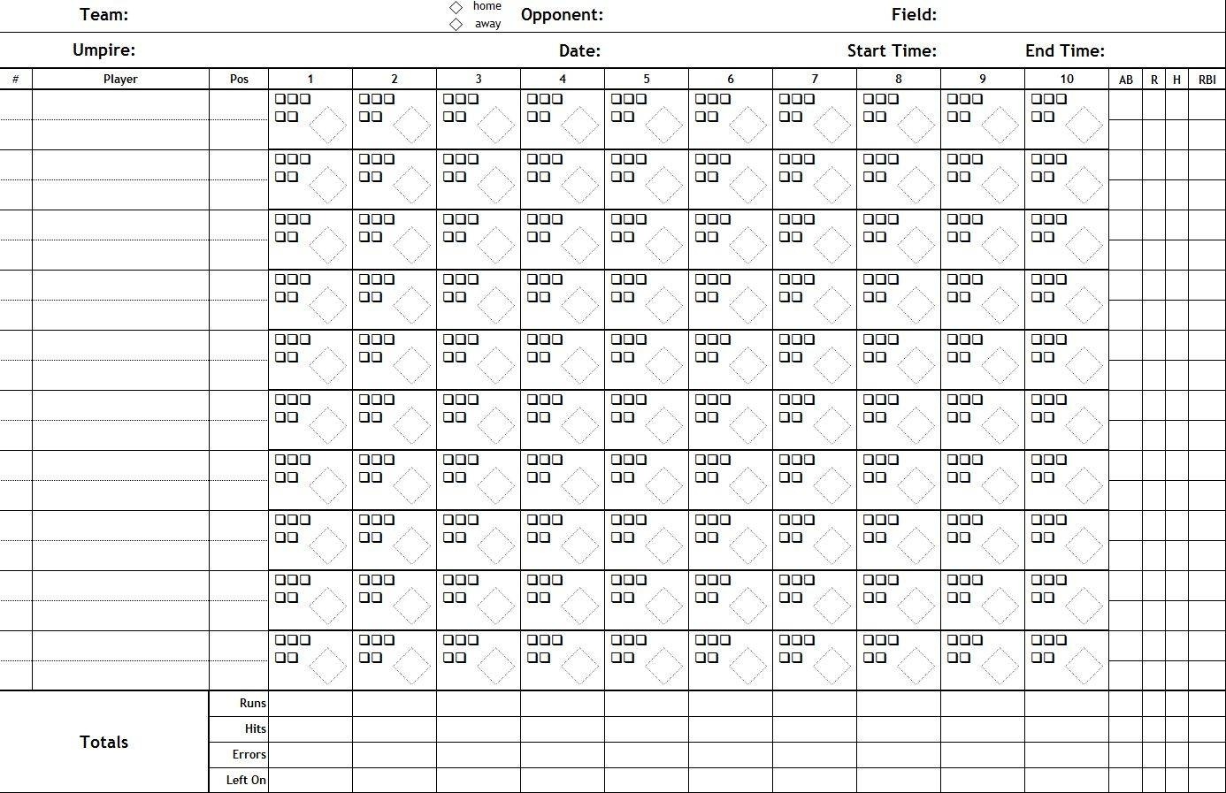 Free Softball Stats Sheet - Laobing Kaisuo - Free Printable Softball Stat Sheets