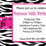 Free Sweet 16 Birthday Invitation Templates | Birthday Ideas   Free Printable 16Th Birthday Party Invitation Templates