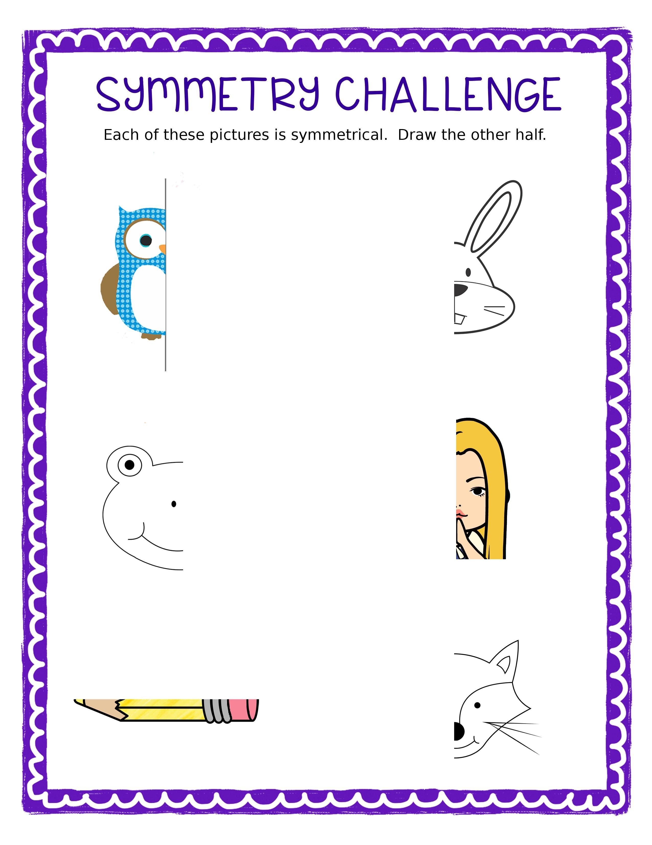 Free Symmetry Challenge Sheet | Cc Art | Art Lessons Elementary - Free Printable Bell Ringers