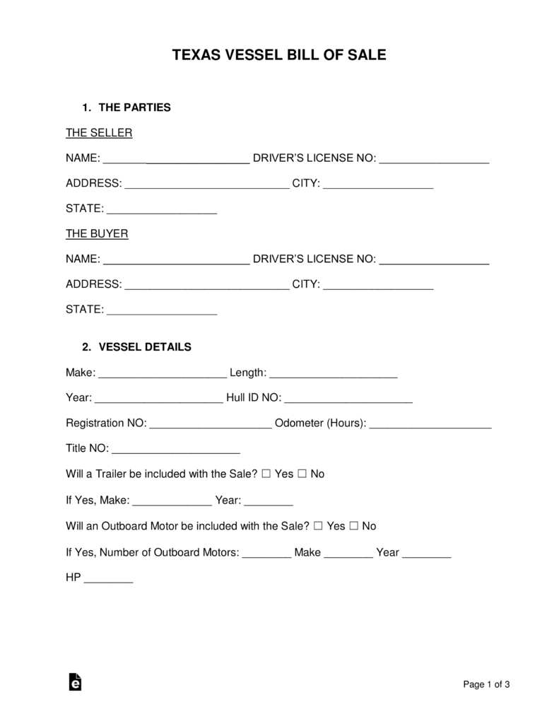 free printable texas bill of sale form free printable