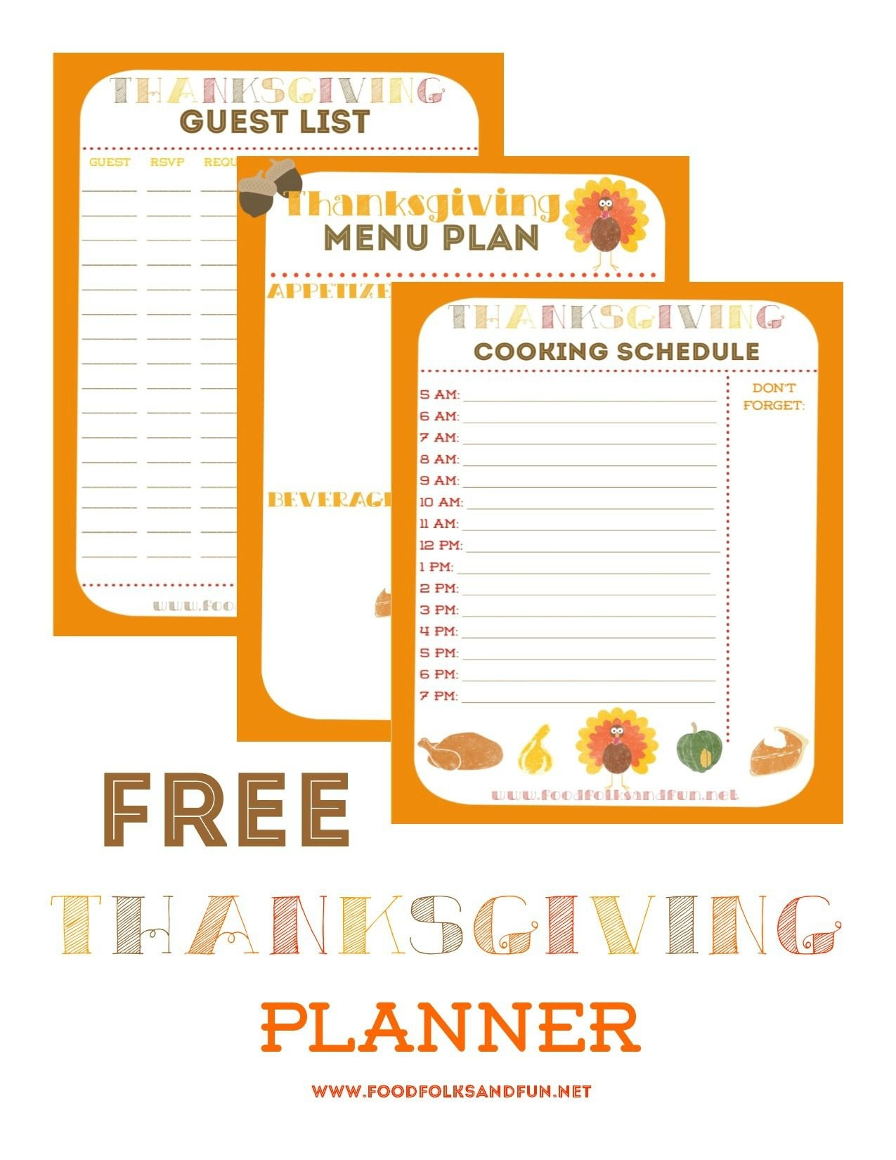 Free Thanksgiving Planner With 5 Printables To Help Keep You - Free Printable Thanksgiving Menu Template