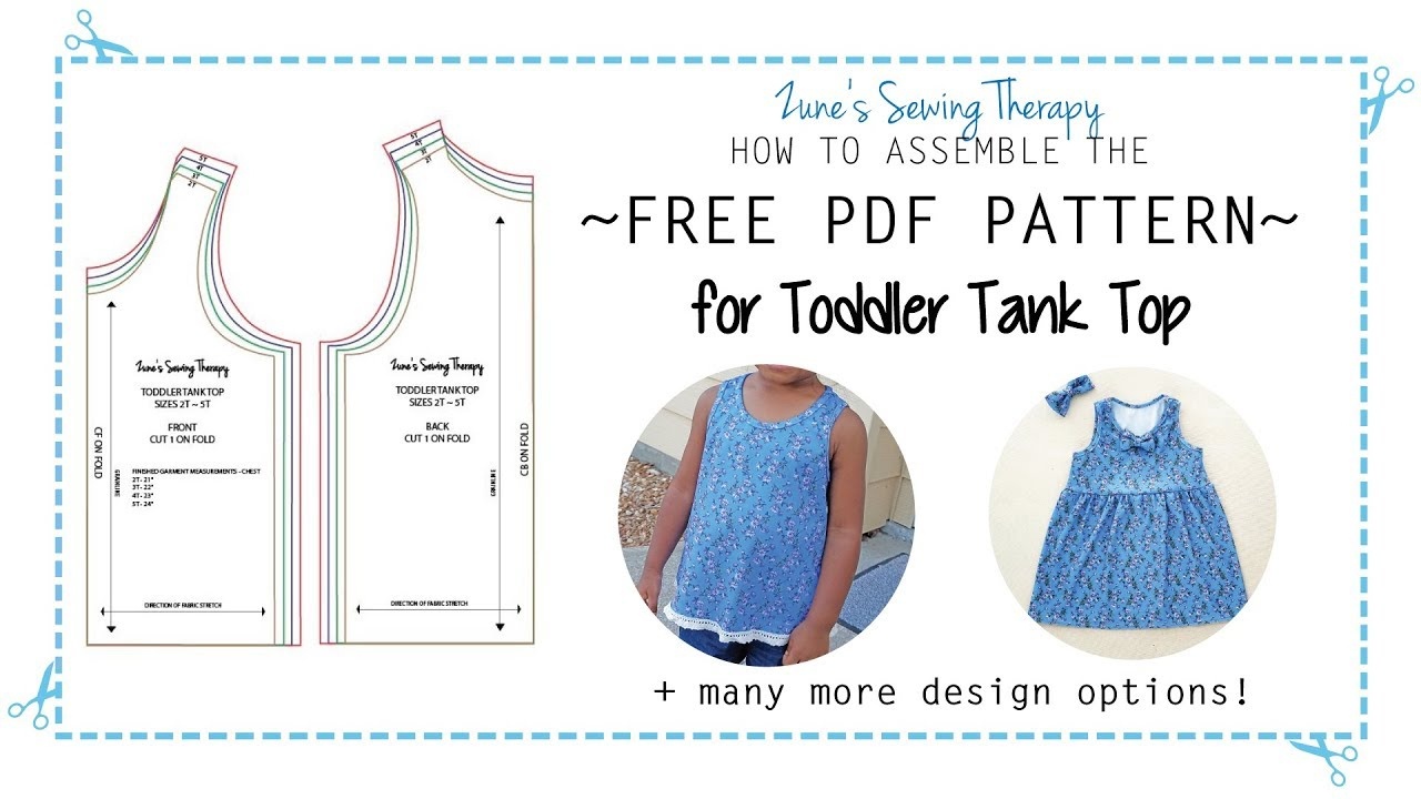 Free Toddler Tank Top Pattern - How To Assemble The Printable Pdf - Free Printable Sewing Patterns Pdf