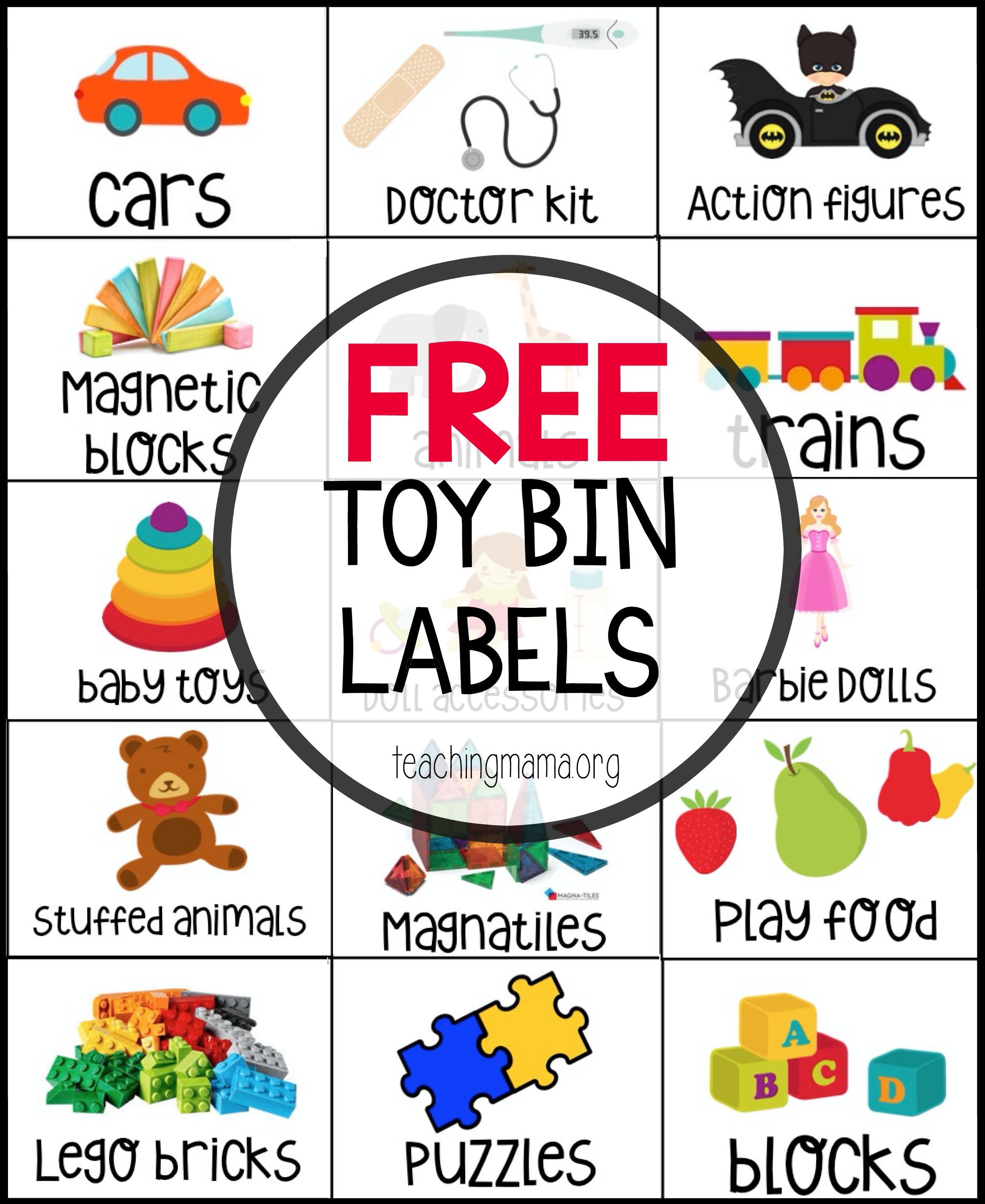 Free Toy Bin Labels - Free Printable Classroom Tray Labels