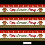 Free Ugly Sweater Party Printables | Catch My Party   Christmas Water Bottle Labels Free Printable