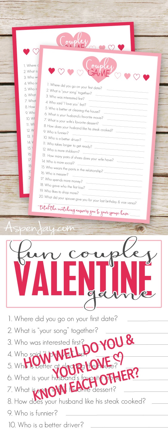 Free Printable Valentine Games For Adults Free Printable