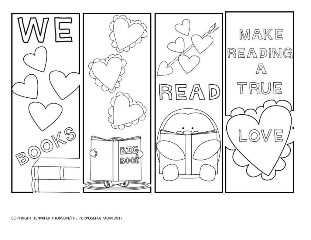 Free Valentine&amp;#039;s Day Bookmarks To Color | Coloring Pages | Printable - Free Printable Valentine Bookmarks