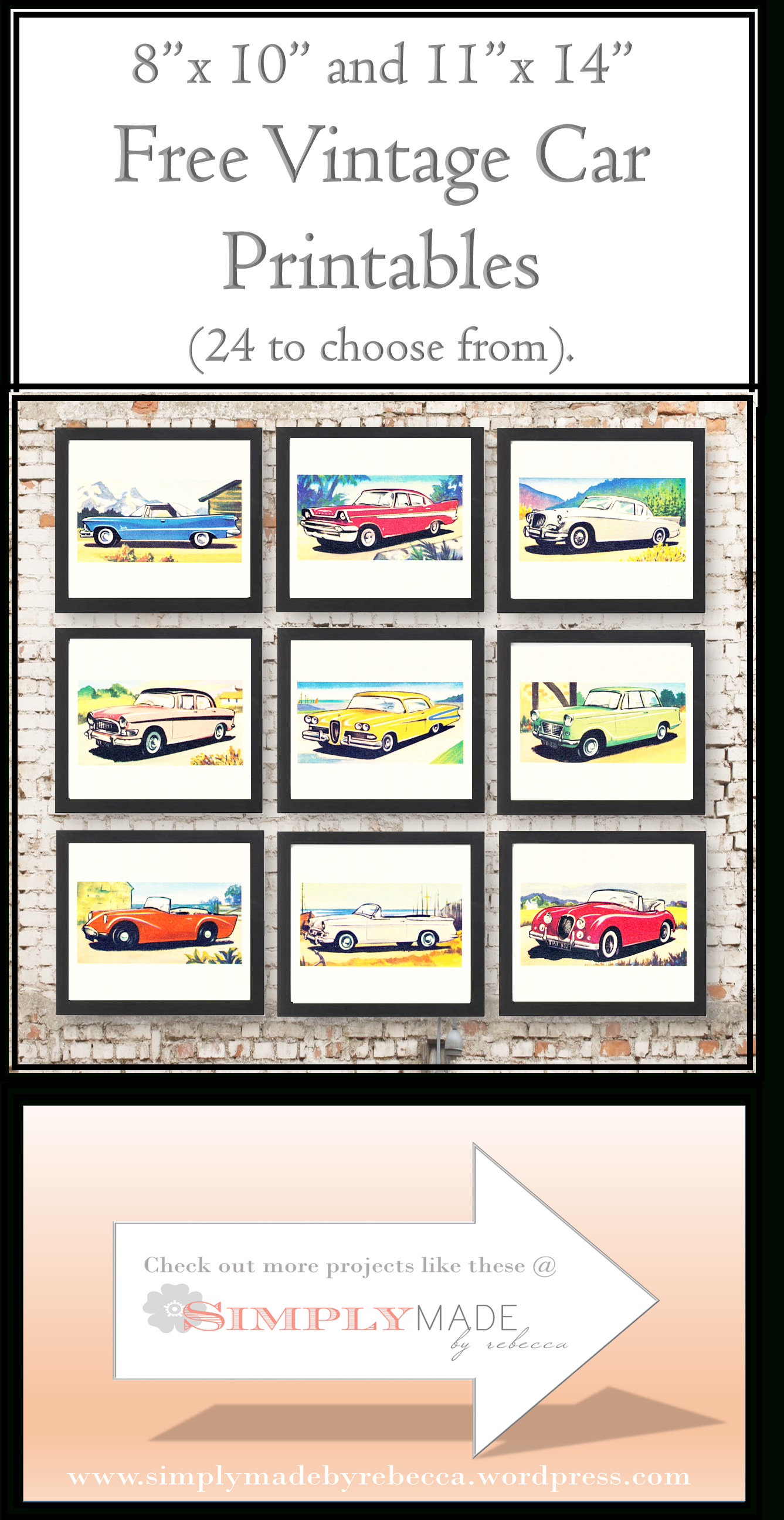 Free Vintage Car Printables | Cards - Downloadable Resources - Free Printable Nursery Resources