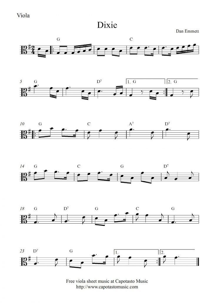 Viola Sheet Music Free Printable