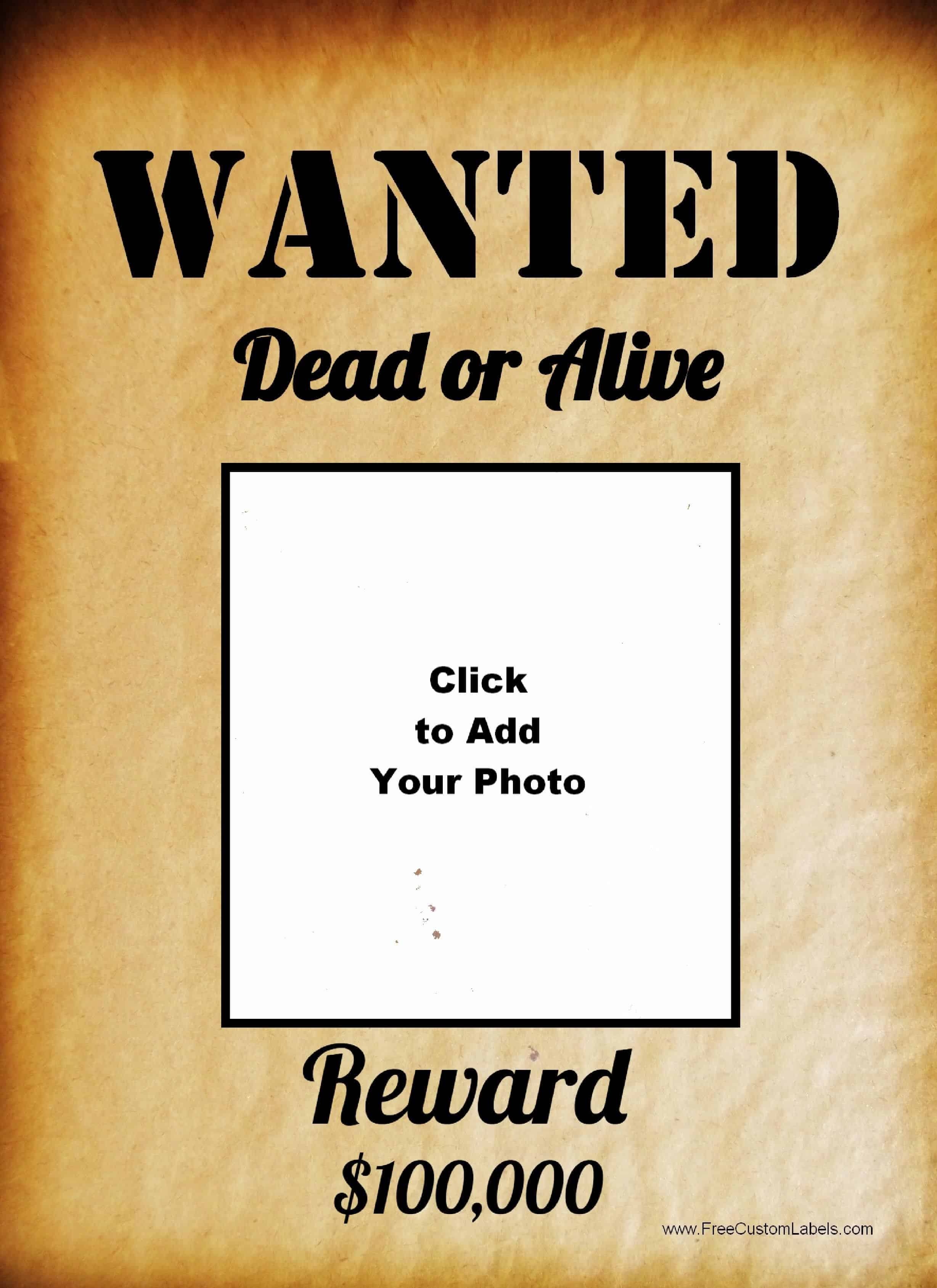 Wanted Poster Printable Free - Free Printable
