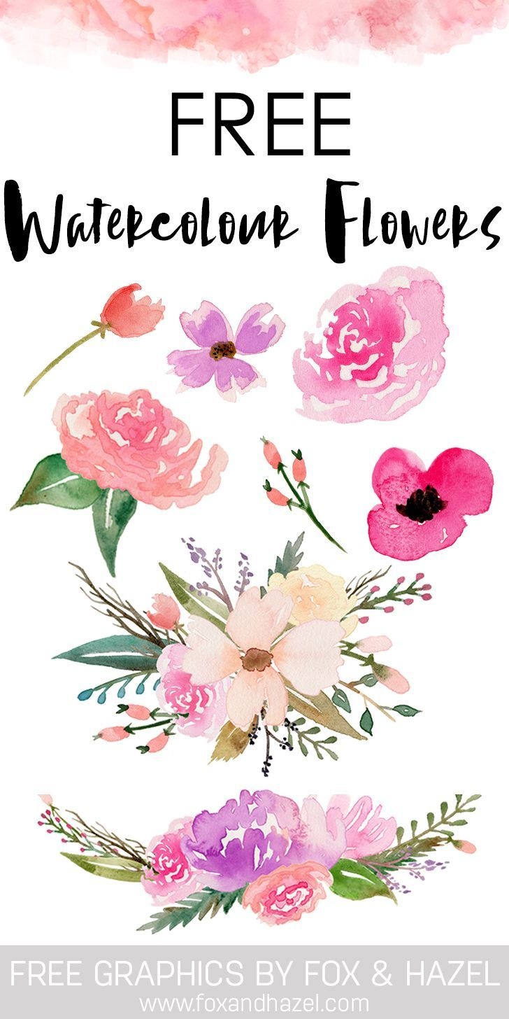 Free Watercolor Flower Graphics From | *all Things Art + Hand - Free Printable Clip Art Flowers