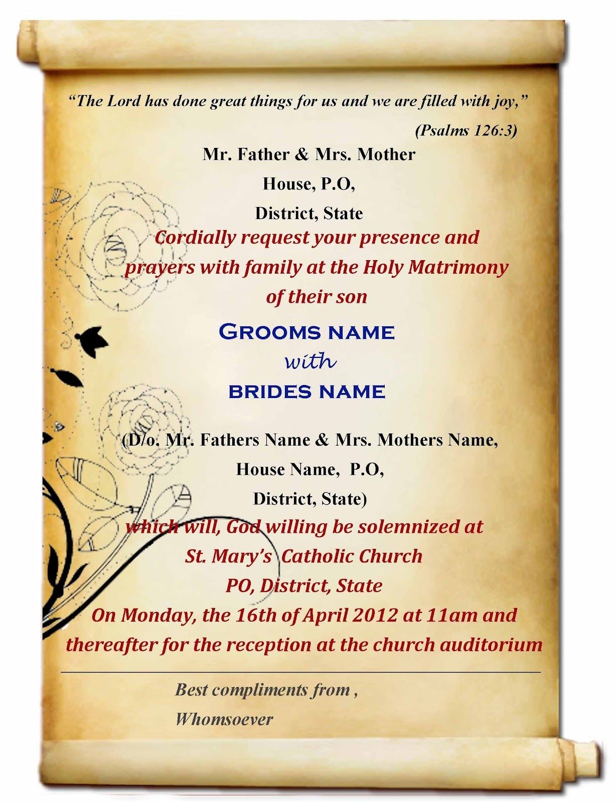 Free Wedding Invitation Card Template | I.d. Stuff | Free Wedding - Wedding Invitation Cards Printable Free