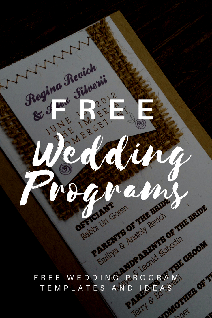 Free Wedding Program Templates | Wedding Program Ideas - Free Printable Wedding Program Templates