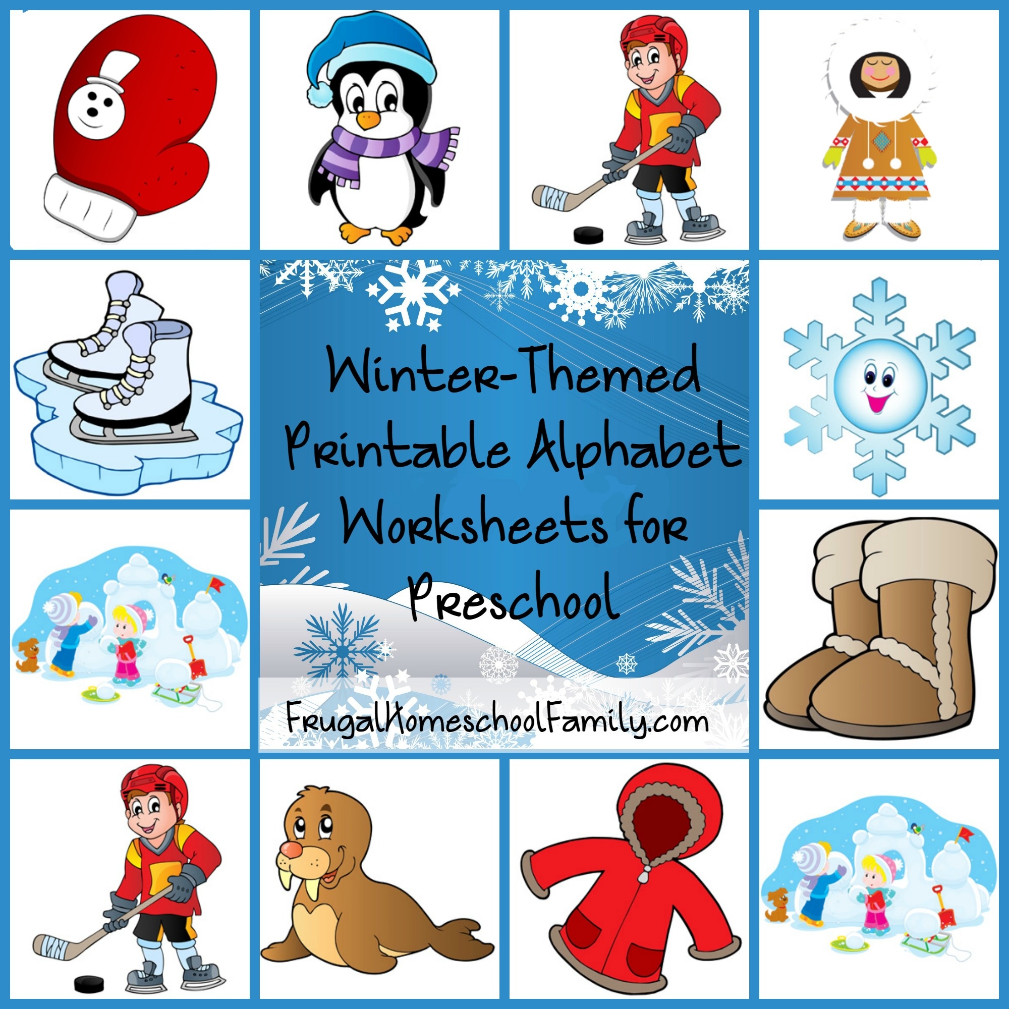 Free Winter-Themed Printable Alphabet Worksheets For Preschool - Free Printable Winter Preschool Worksheets