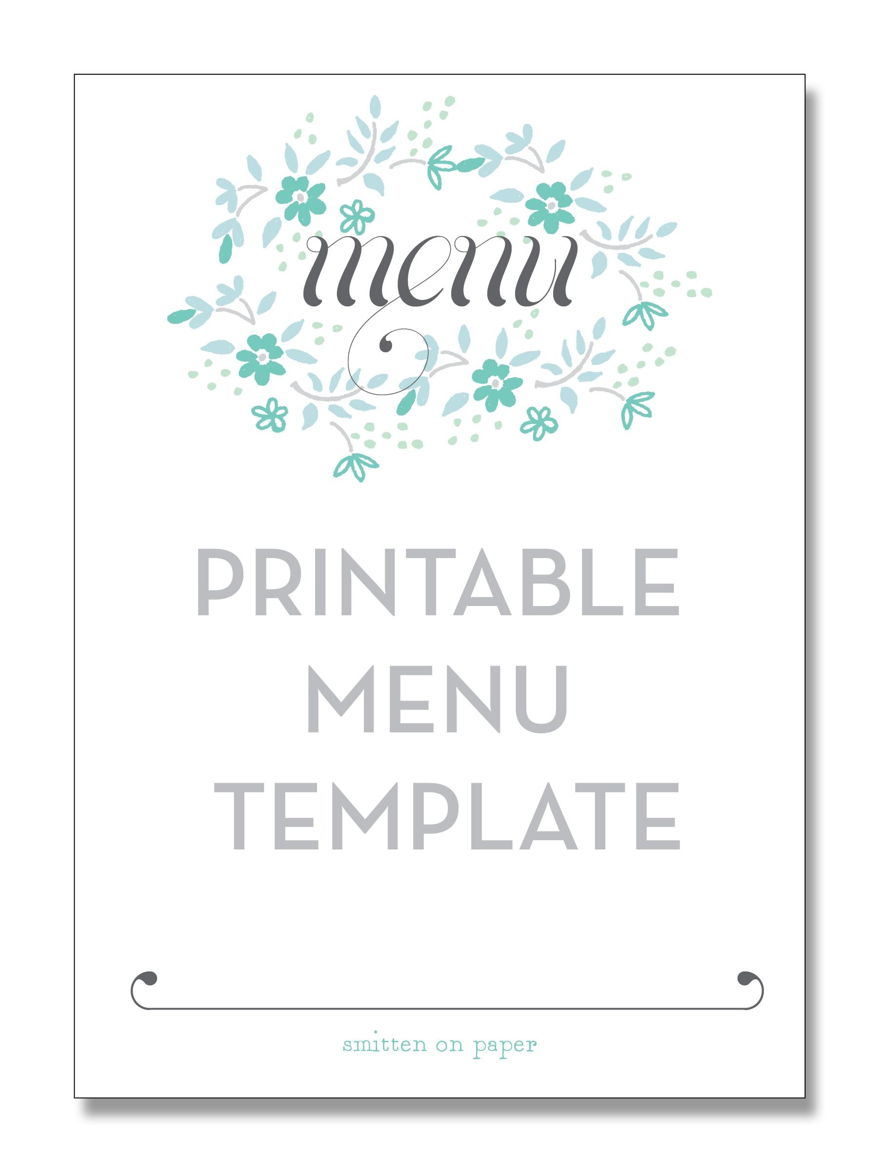 Freebie Friday: Printable Menu | Party Time! | Printable Menu, Menu - Free Printable Menu Templates