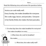 Freeeducation/worksheets For Second Grade |  Comprehension   Free Printable Reading Comprehension Worksheets For Adults