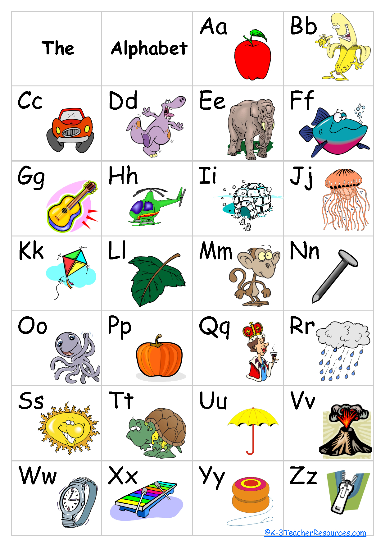 Free+Printable+Alphabet+Chart | Schoolroom Ideas | Alphabet Charts - Free Printable Alphabet Chart
