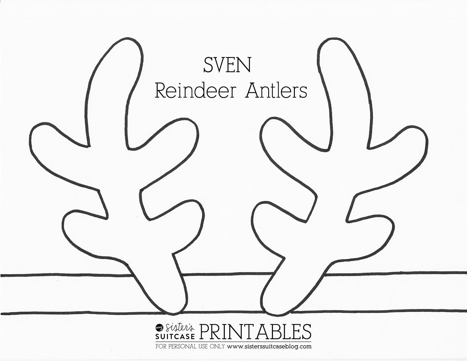 Birch Slice Antler Ornaments Printable Reindeer Christmas Reindeer Antlers Template Free