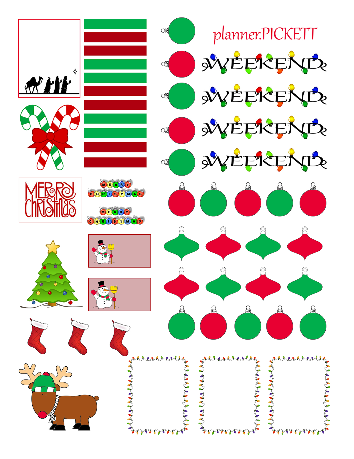 Full Faith ::..: Christmas Free Sticker Printable | Planners - Free Printable Holiday Stickers