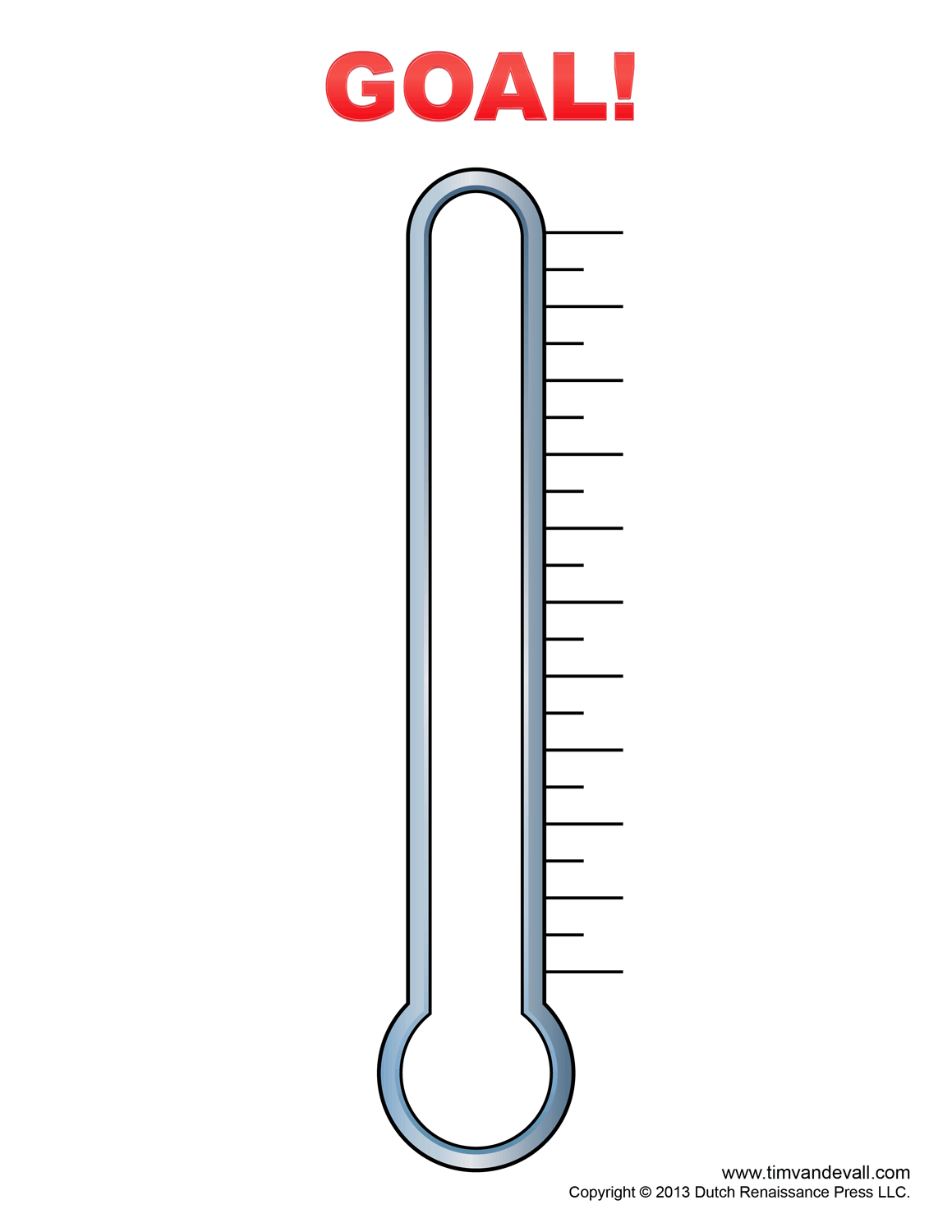 Thermometer Template Fundraising Goal Blank Printable Free 
