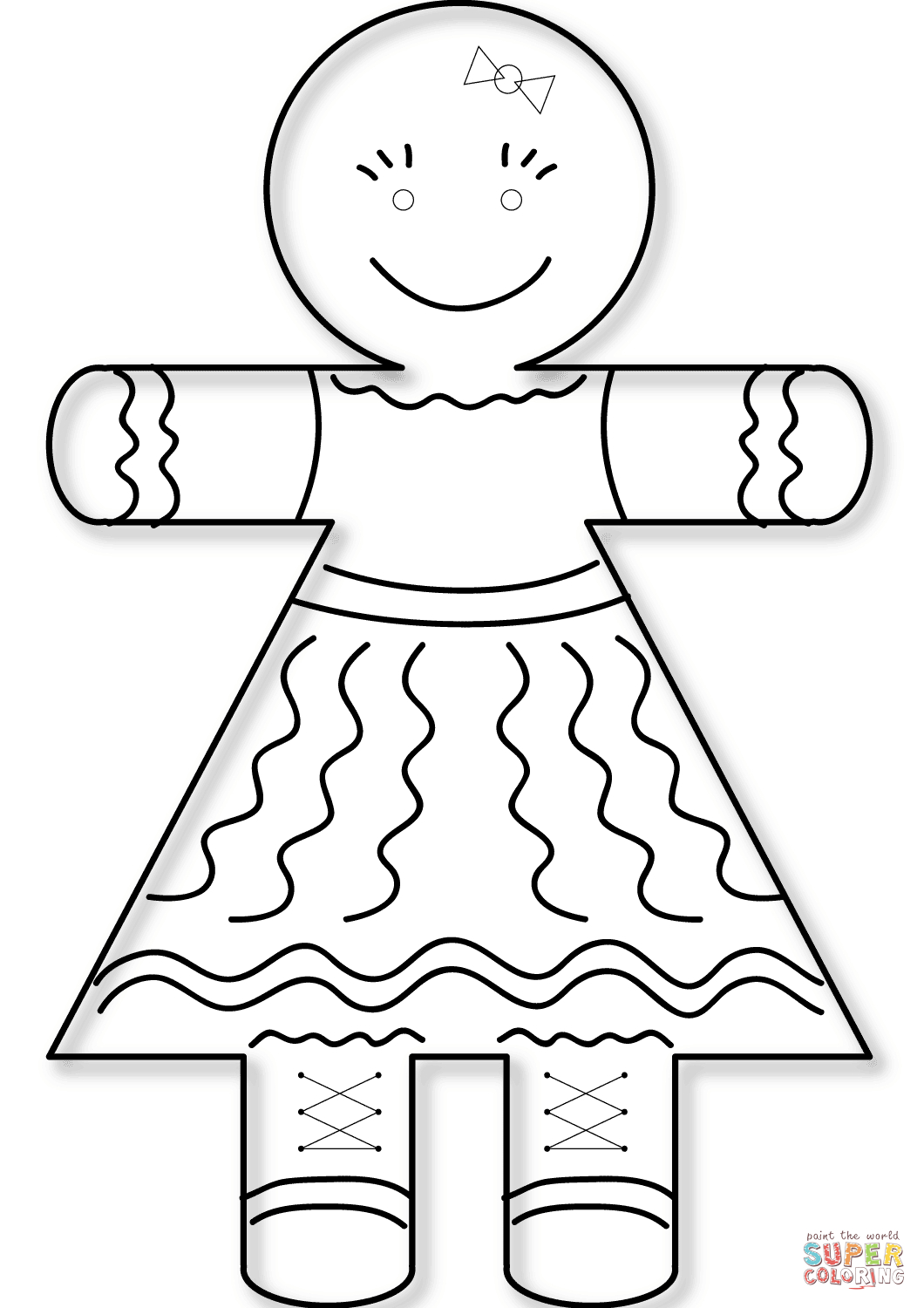 Gingerbread Girl Coloring Page | Free Printable Coloring Pages - Gingerbread Template Free Printable