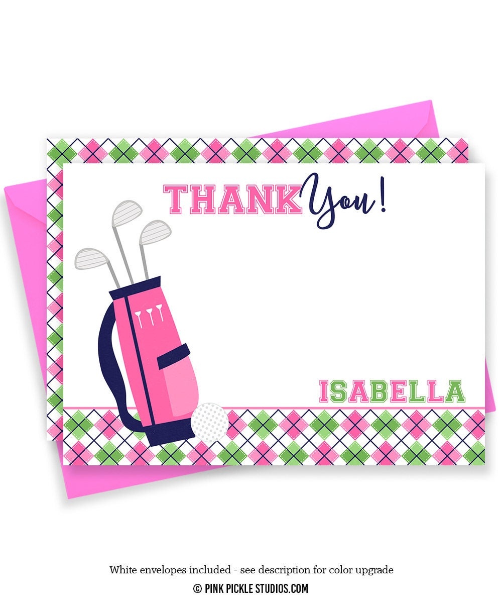 Golf Thank You Card Golf Thank You Golf Note Cards Golf | Etsy - Free Printable Golf Stationary