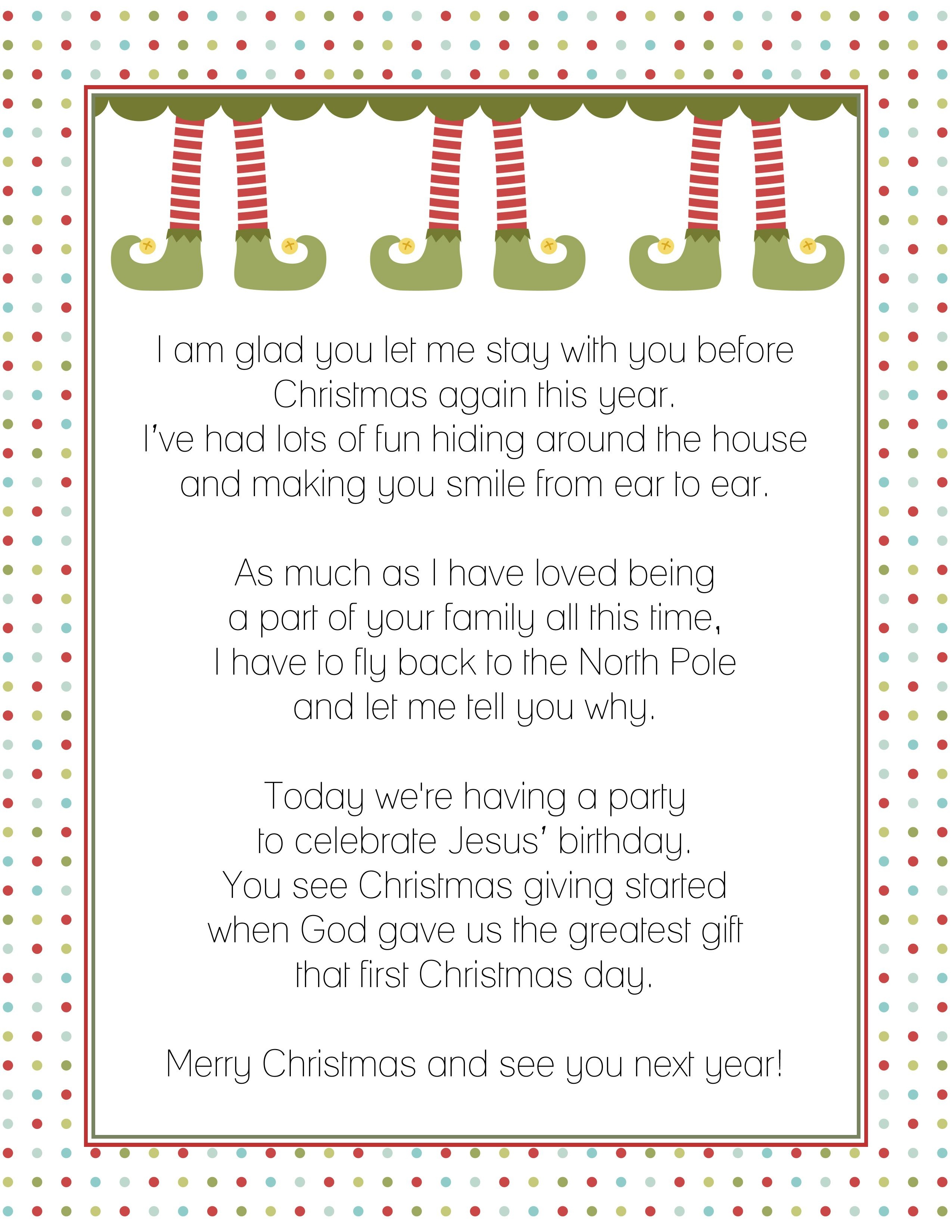 Goodbye Letter From The Elf On A Shelf | Christmas! | Elf Letters - Elf On The Shelf Goodbye Letter Free Printable