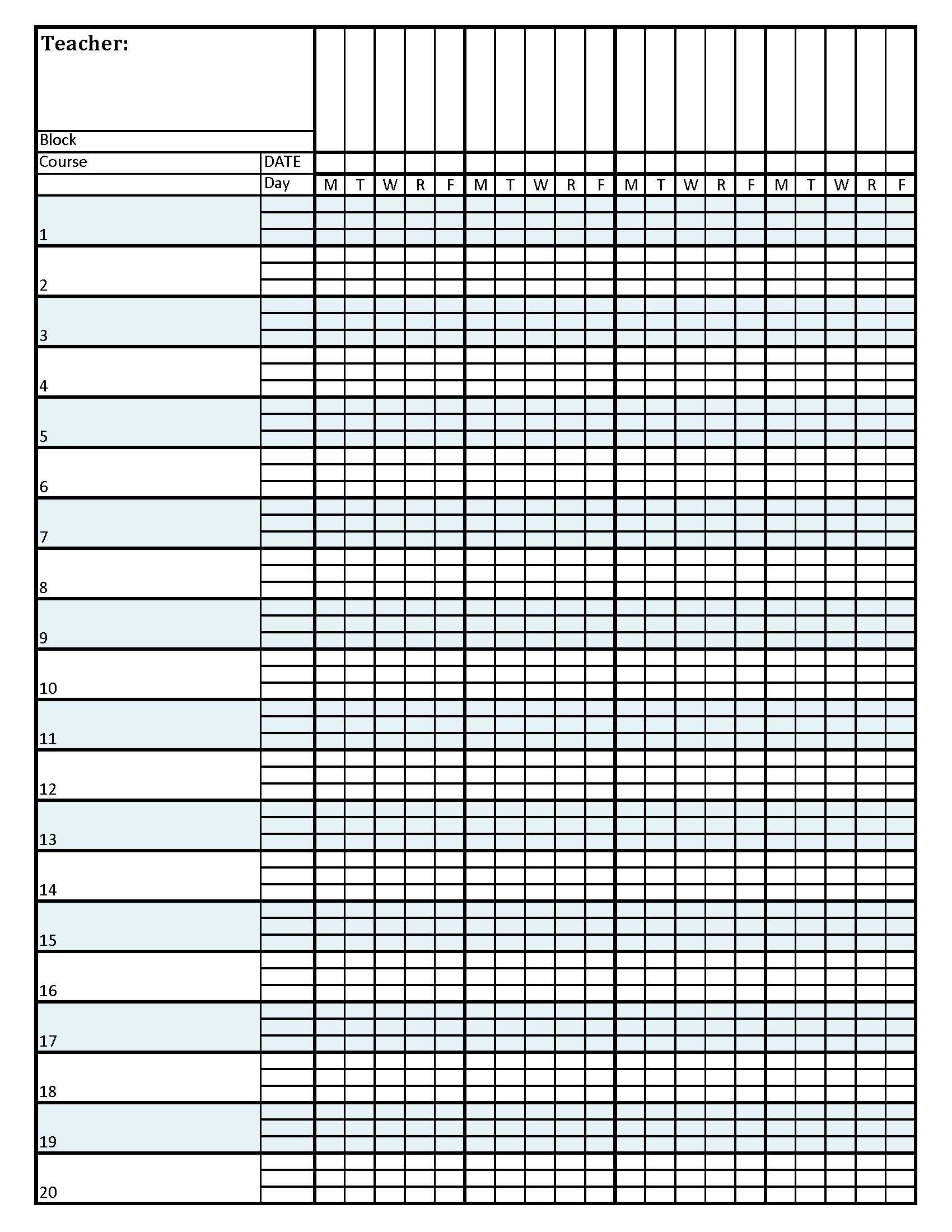 Grade Sheet Printable | Printable Gradebook | Sine Over Cosine Of - Free Printable Attendance Forms For Teachers