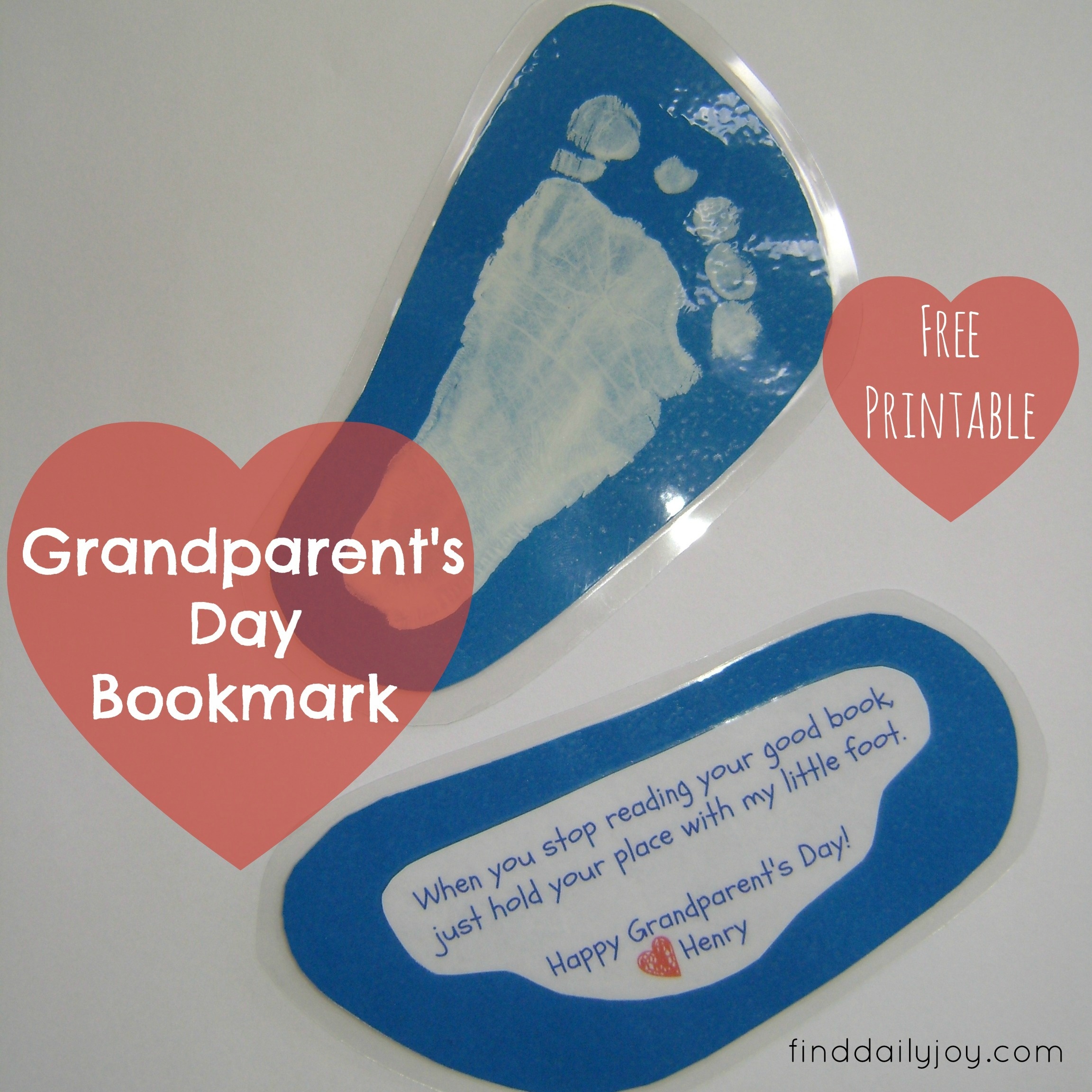 Grandparent&amp;#039;s Day Bookmark {Free Printable} | Find Daily Joy - Free Printable Baby Bookmarks